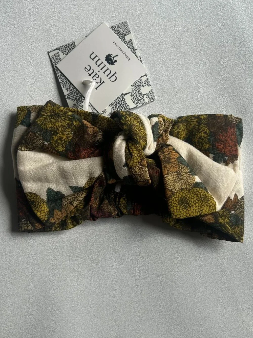 NWT Kate Quinn Harvest Floral Bow Headband Organic Cotton M L Fall
